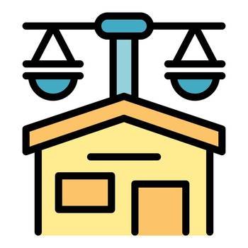 House copyright icon outline vector. Legal protection. Data content color flat. House copyright icon vector flat