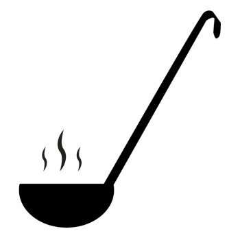Kitchen ladle icon. Soup ladle sign. flat style.