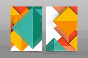 Stock Image Details: ING_19021_128710 - Geometric abstract background.  Color business brochure cover vector template, annual report front page, A4  size, leaflet, magazine design, flyer layout