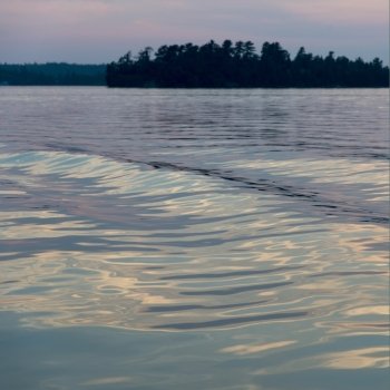 Lake at dusk, Clearwater Bay, Lake of The Woods, Keewatin, Ontario, Canada