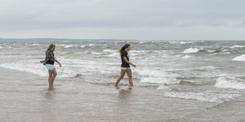 Girls on the beach, Prince Edward Island, Canada