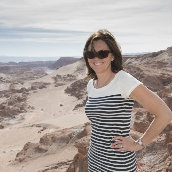 Portrait of a woman in desert, San Pedro de Atacama, El Loa Province, Antofagasta Region, Chile