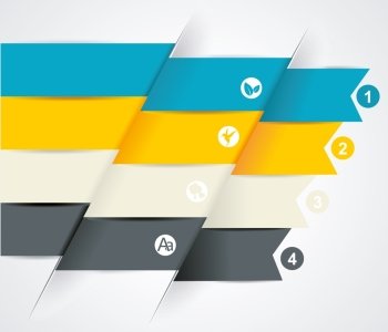 Modern business steb origami style options banner.