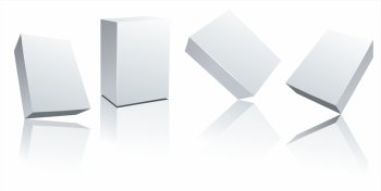 Set vector blank white boxes isolated on white . white boxes