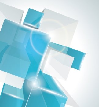 3D glass rectangles abstract background 