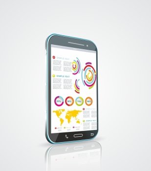 Infographics Desgin template with high tech smartphone