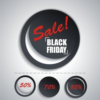 Black Friday sales tag. Set SALE stickers for your design.