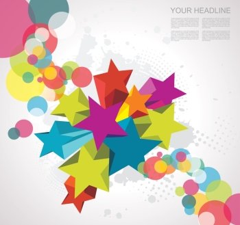 Abstract background with stars. 3D Vector Design.