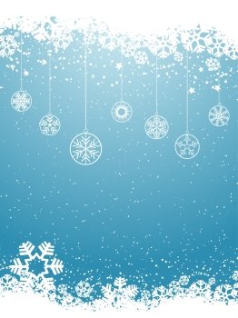 Christmas background with hanging snowflake decorations