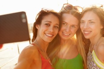 Female Friends On Holiday Together Taking Selfie