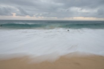 Surf on the beach, Sandy Beach, Hawaii Kai, Honolulu, Oahu, Hawaii, USA