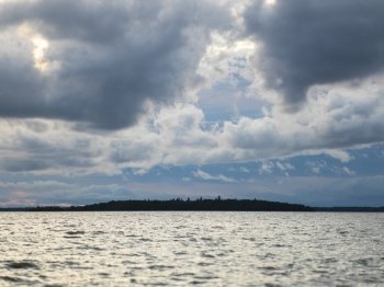 Clouds over Lake Winnipeg, Riverton, Hecla Grindstone Provincial Park, Manitoba, Canada