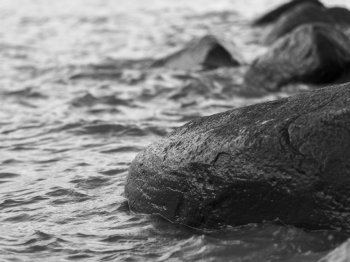 Closeup of a rocks in Lake Winnipeg, Riverton, Hecla Grindstone Provincial Park, Manitoba, Canada