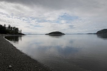 Island in a lake, Deception Pass State Park, Oak Harbor, Washington State, USA