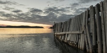 Seaside Dock at coast, Twillingate, South Twillingate Island, Newfoundland And Labrador, Canada