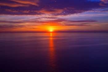 sunset sunrise over blue Mediterranean sea
