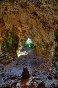 Menorca Cova dels Coloms Pigeons cave in es Mitjorn at Balearic island