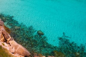 Cala Macarella Ciudadela Menorca turquoise Mediterranean sea in Balearic islands