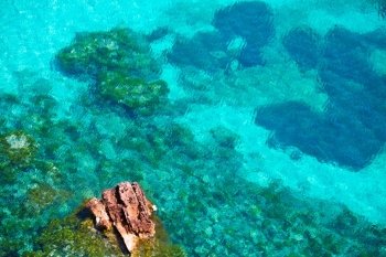Cala Macarella Menorca turquoise Mediterranean sea in Balearic islands