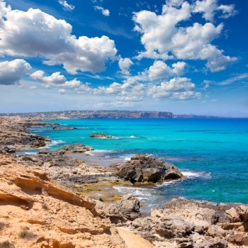 Es calo Escalo de san Agustin Beach in Formentera Balearic islands