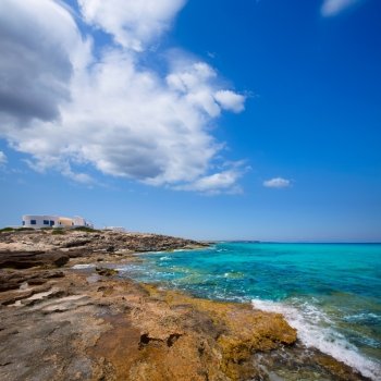 Es calo Escalo de sant Agusti Beach in Formentera Balearic islands