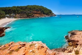 Ibiza cala Salada in san Antonio Abad at Balearic Islands Spain