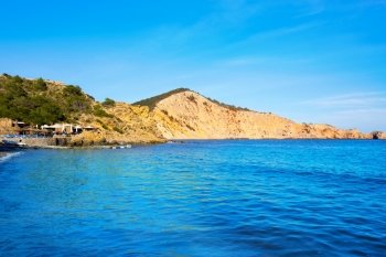 Ibiza Cala es Jondal Beach in san Jose at Balearic Islands at Spain