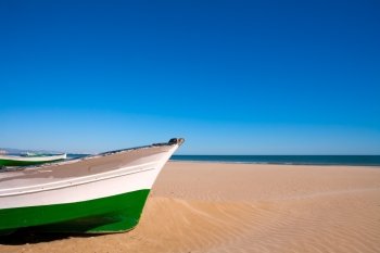 Valencia Malvarrosa Patacona beach in Mediterranean sea of Spain