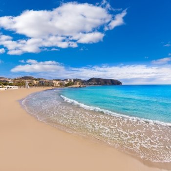 Moraira Playa la Ampolla beach in Teulada Alicante at Mediterranean Spain