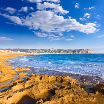 Javea Xabia Muntanyar beach Tosca stone at Alicante Mediterranean Spain