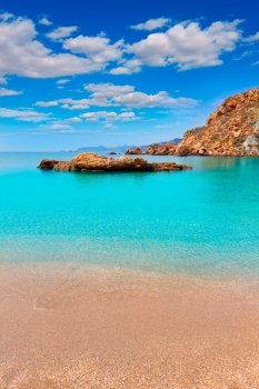 Cartagena Cala Cortina beach in Mediterranean Murcia at Spain