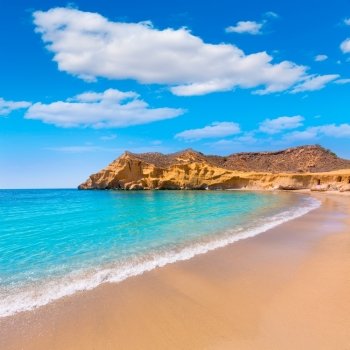 Cocedores beach in Murcia near Aguilas at Mediterranean sea of spain