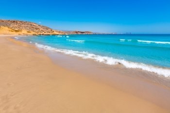 la carolina beach in Murcia  at Mediterranean sea of spain
