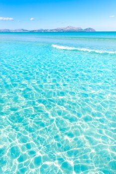 Mallorca Can Picafort beach in alcudia bay at Majorca Balearic islands of Spain