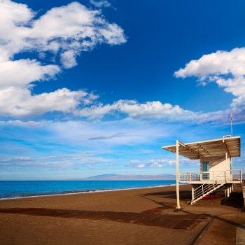 Almeria Cabo de Gata San Miguel beach lifeguard house in Spain