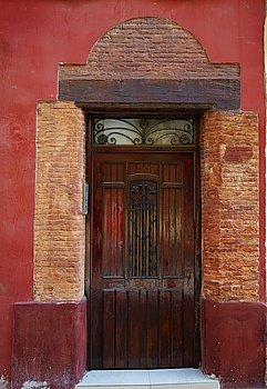 Valencia Barrio del Carmen door in old town of Spain