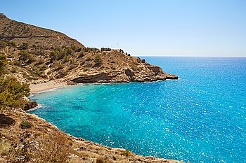 Benidorm Cala tio Ximo beach in Alicante Mediterranean of Spain