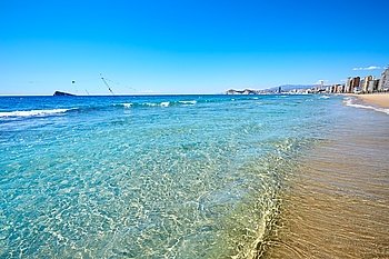Benidorm Levante beach in Alicante Mediterranean of Spain