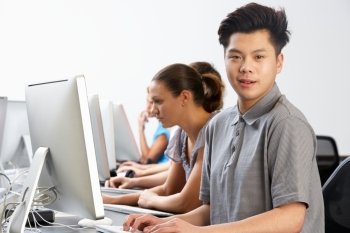 Group Of Students In Computer Class