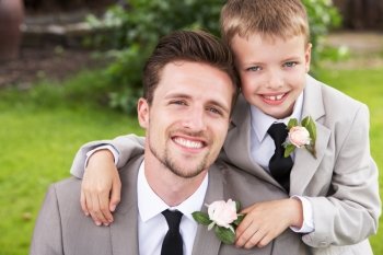 Groom With Page Boy At Wedding