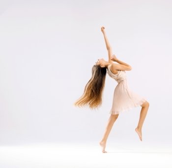 Slim and talented ballet dancer
