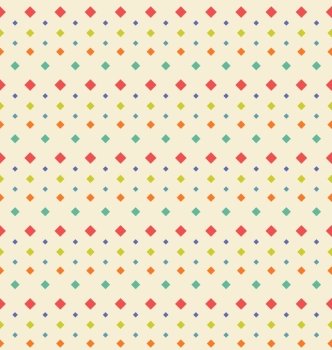 Illustration Seamless Geometric Texture with Rhombus, Vintage Periodic Background - Vector