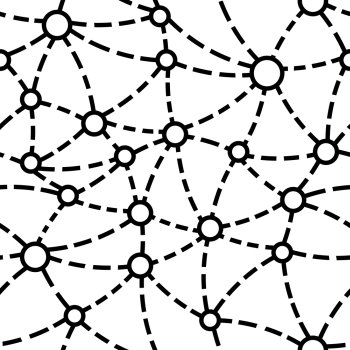 Vector Monochrome Seamless Neuron Pattern