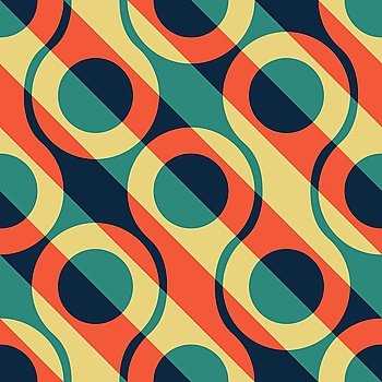 Seamless Diagonal Stripe and Circle Pattern. Vector Background. Seamless Diagonal Stripe and Circle Pattern