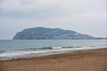 Alanya city, view from the beach, one of the famous destinations in Turkey