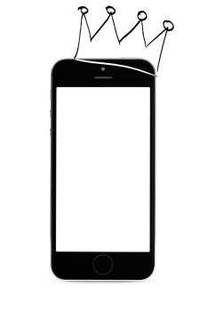 mobile king. modern touch screen smartphone isolated on white background. mobile king