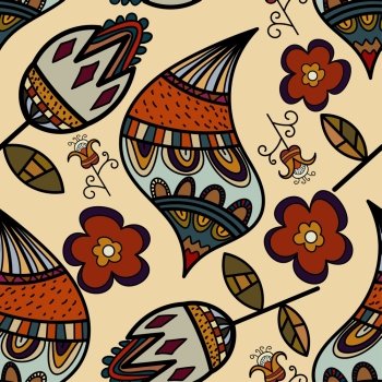 Flower seamless pattern full color. Can be used for wallpaper, pattern fills, web design and fabric