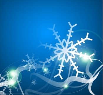 Christmas lightning abstraction - snowflakes and wave lines