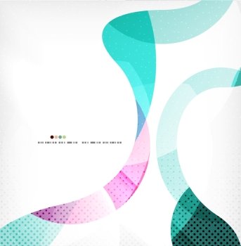 Colorful swirl wave lines background with dot texture