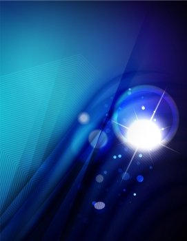 Hi-tech futuristic abstract blurred flares and blue colors